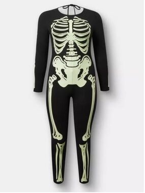 Torrid Glow in the Dark Skeleton Bodysuit 1X 14 16 NEW Halloween Costume